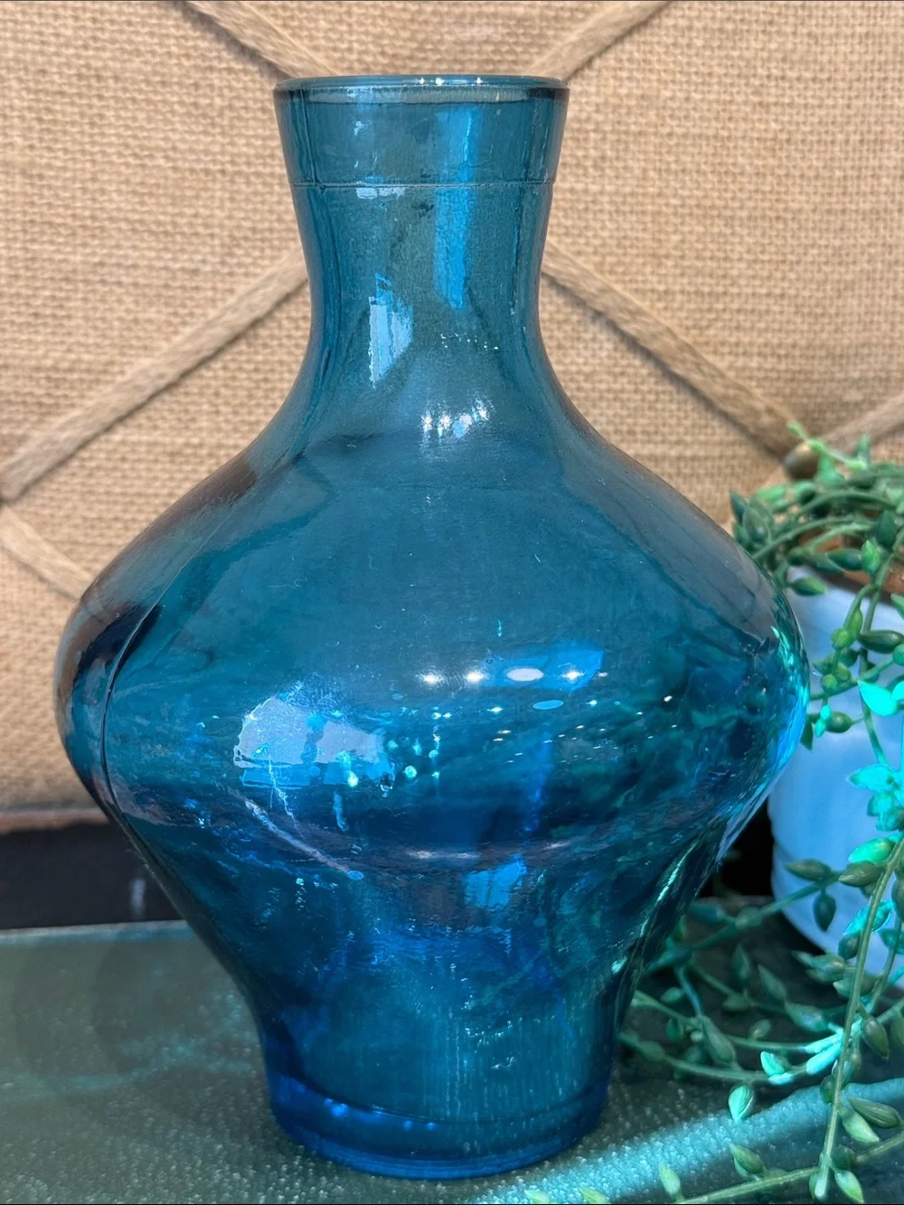 Blue Glass Decorative Vase - Home Accents